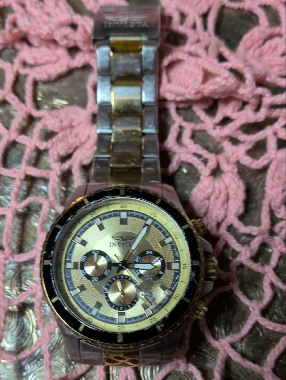 Invicta Gold and Black Men's Chronograph Watch